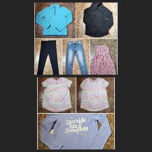 Girls Clothing Bundle • Size 14/16 • 7-Piece Lot • Tops, Fleece, Jeans, Dress